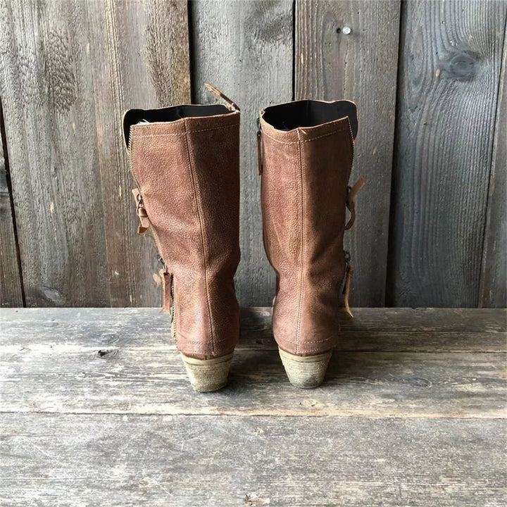 Delaney | Cognac Zipper Boots