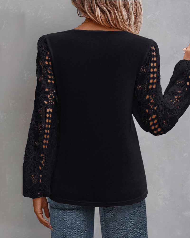 Clara | Floral Sleeve Asymmetric Neck Top