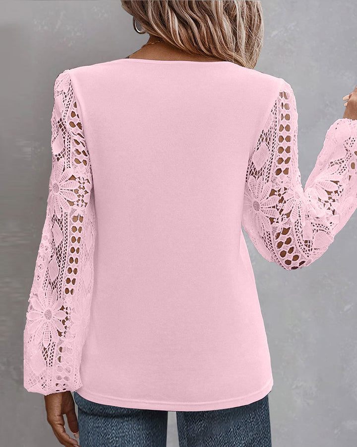 Clara | Floral Sleeve Asymmetric Neck Top
