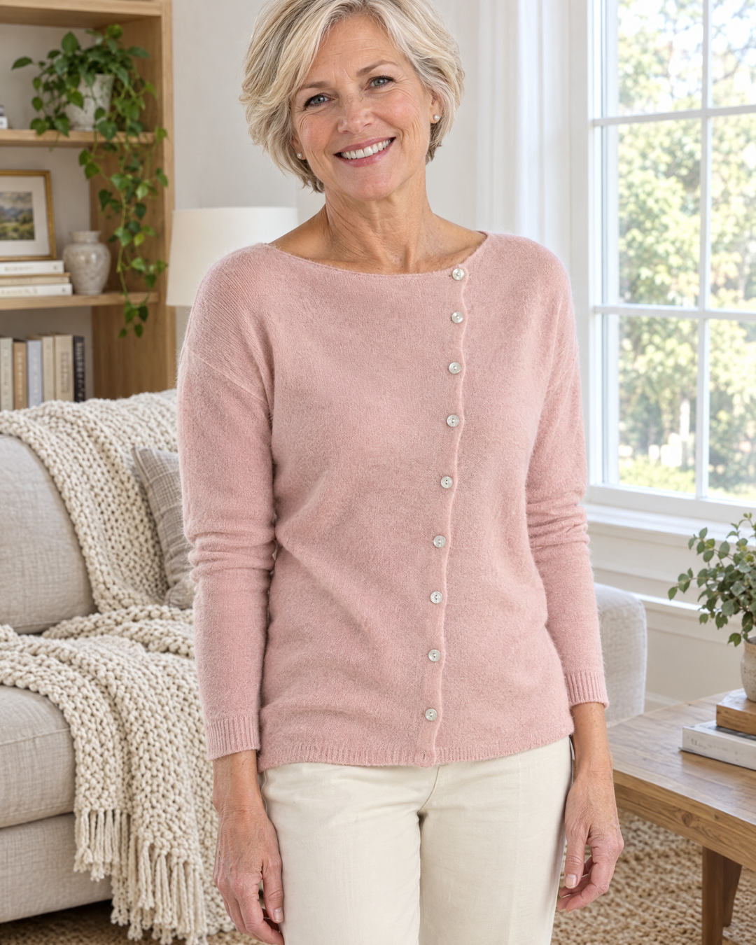 Maren | Asymmetric Button Knit Cardigan