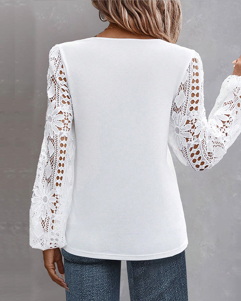 Clara | Floral Sleeve Asymmetric Neck Top