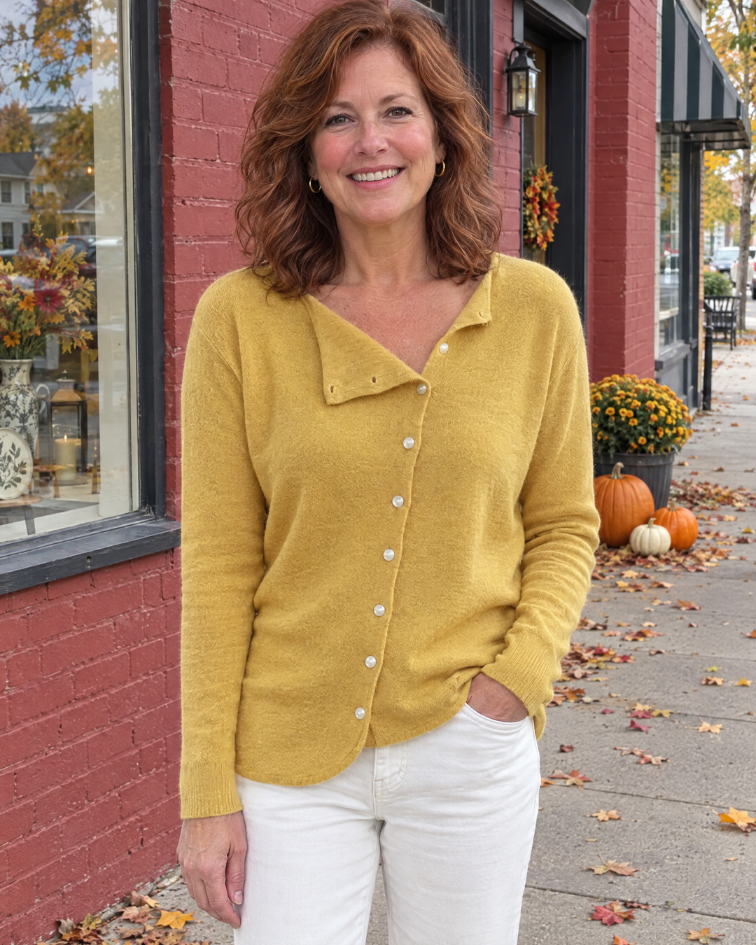 Maren | Asymmetric Button Knit Cardigan
