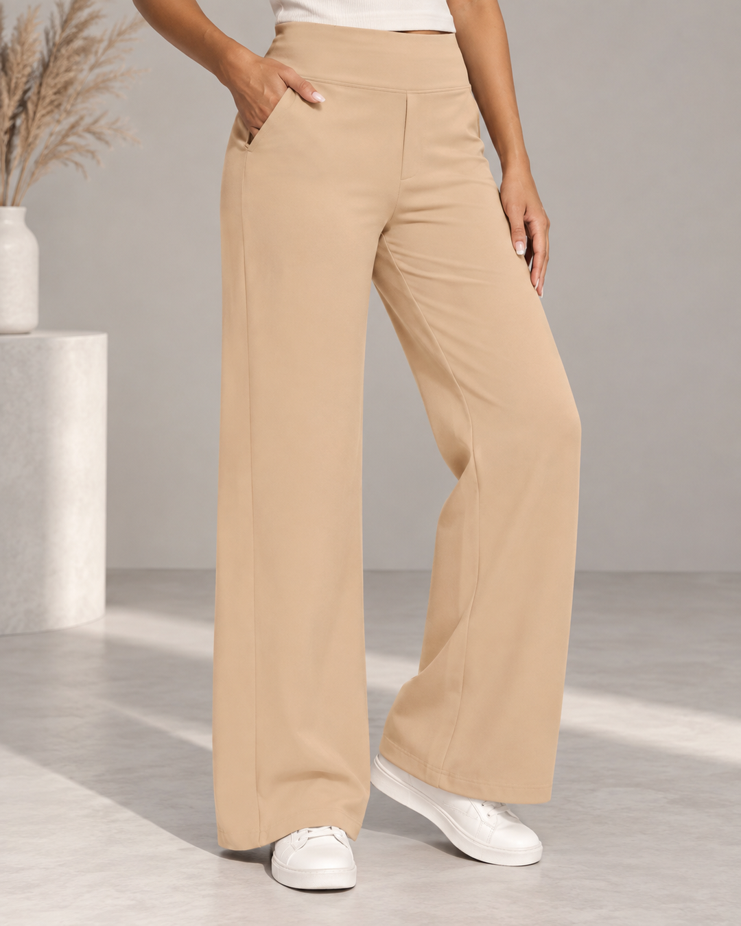 Lize | High Waist Wide Leg Pull-On Pants