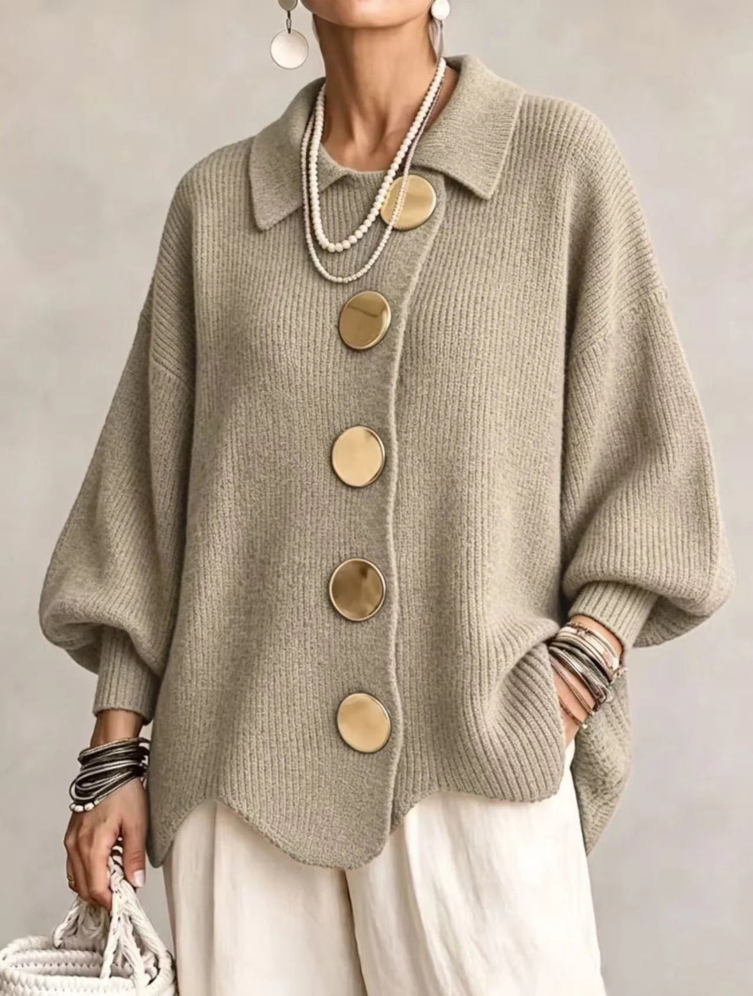 Olivia | Oversized Collared Cardigan