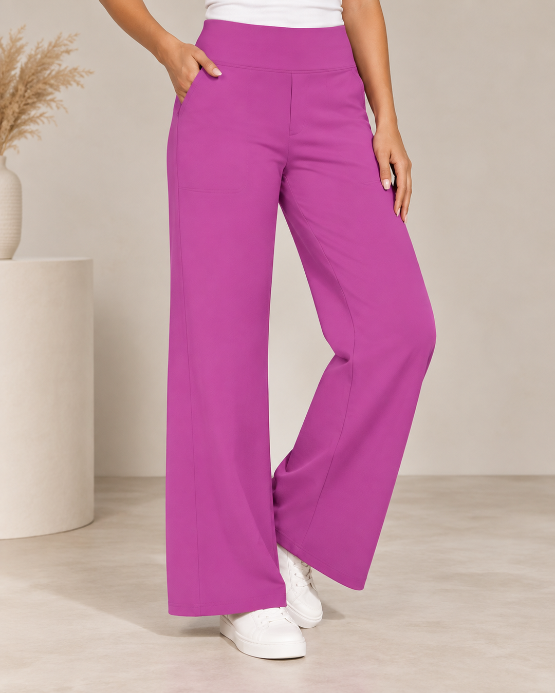Lize | High Waist Wide Leg Pull-On Pants