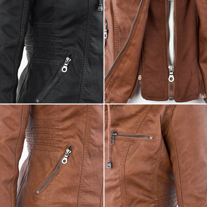 Sarah | Hooded Moto Jacket