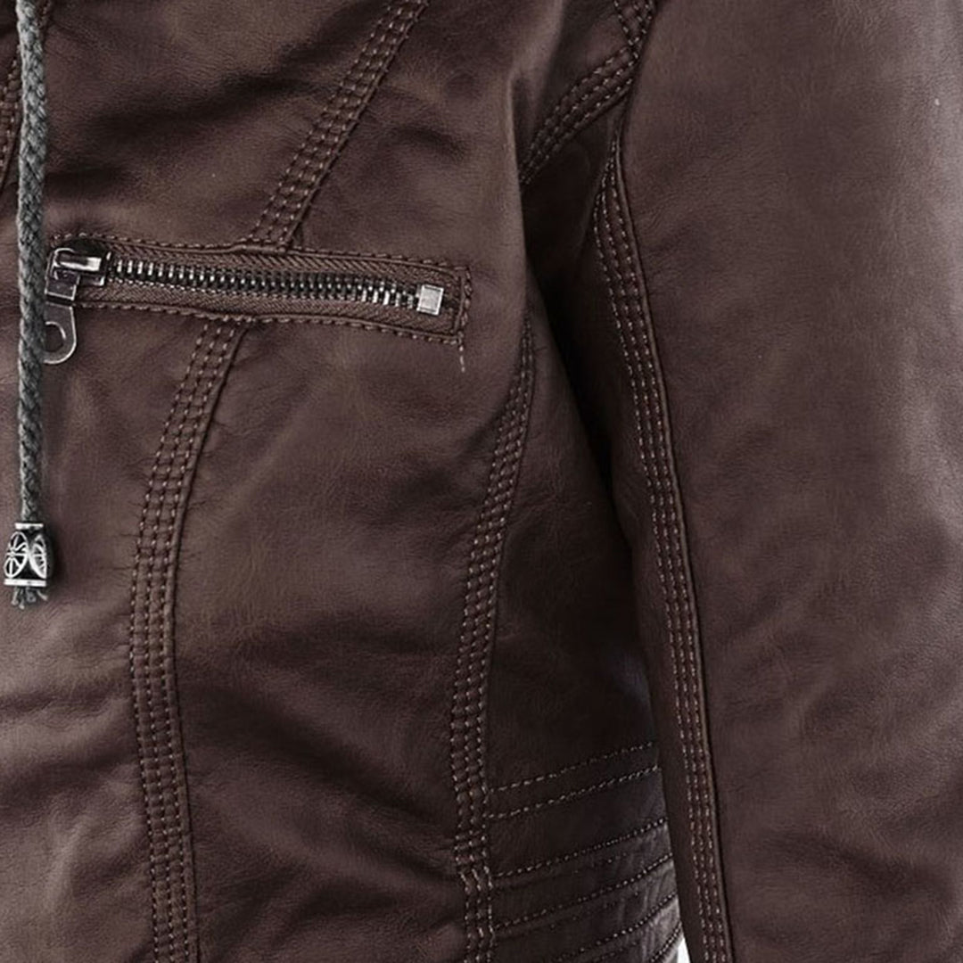 Sarah | Hooded Moto Jacket