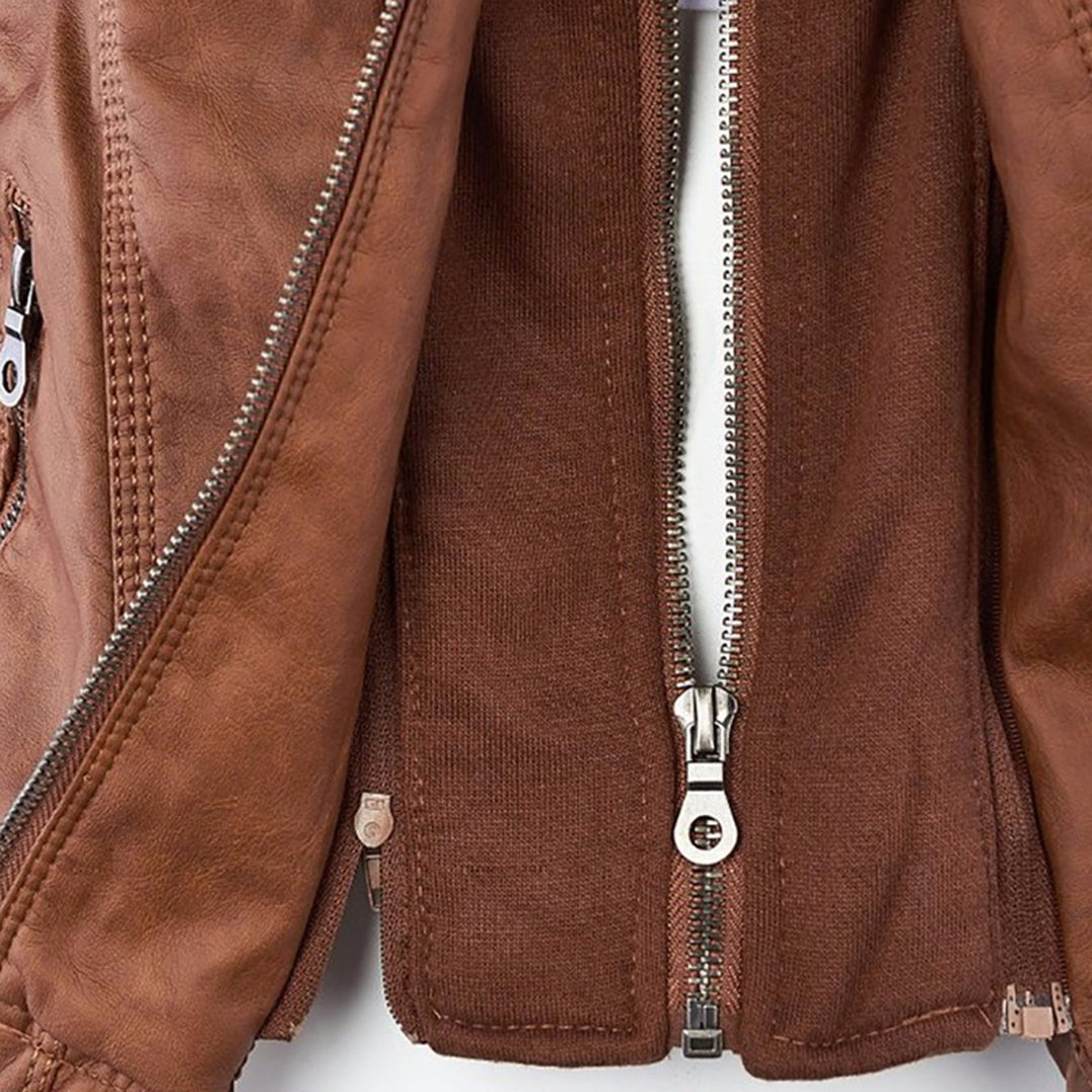 Sarah | Hooded Moto Jacket