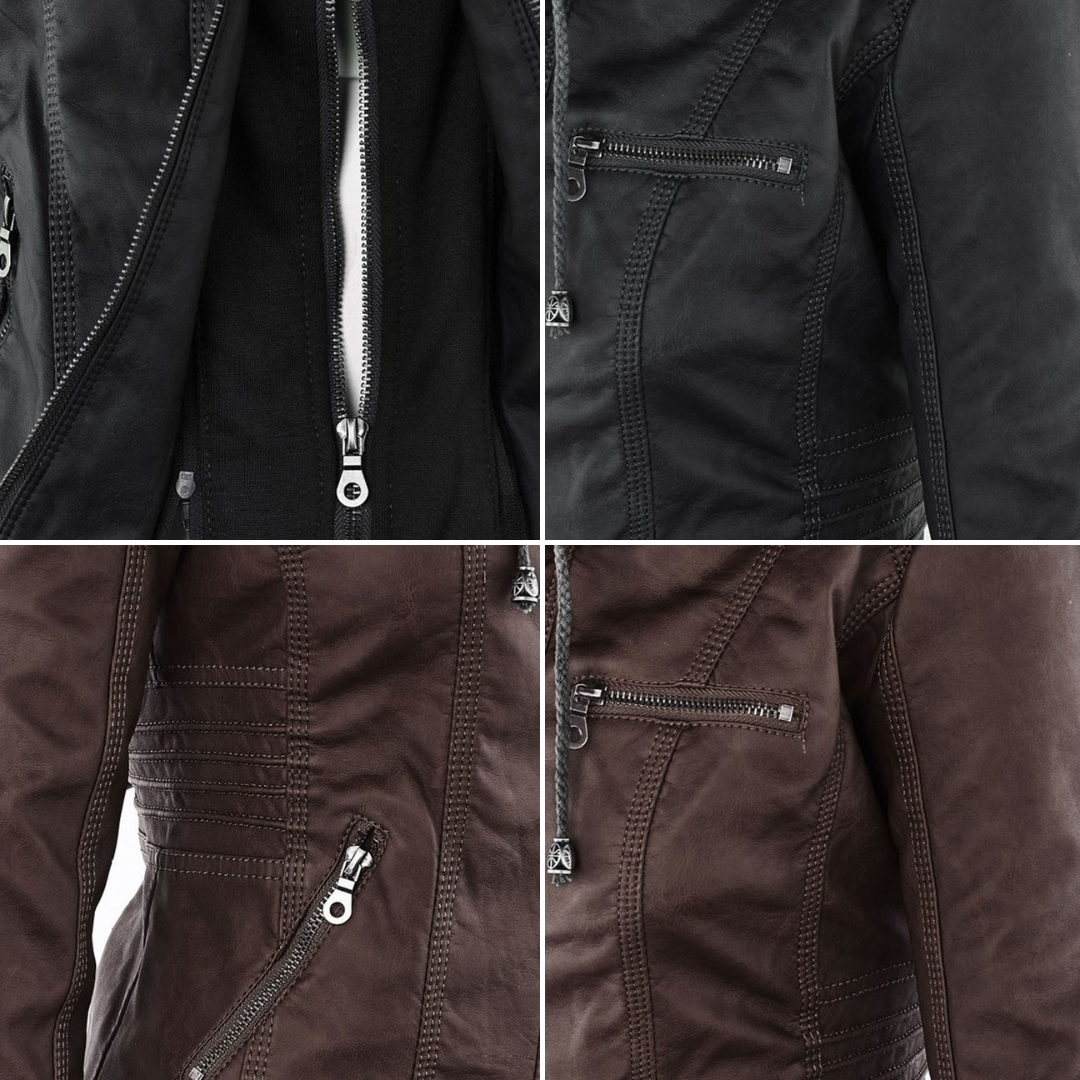 Sarah | Hooded Moto Jacket