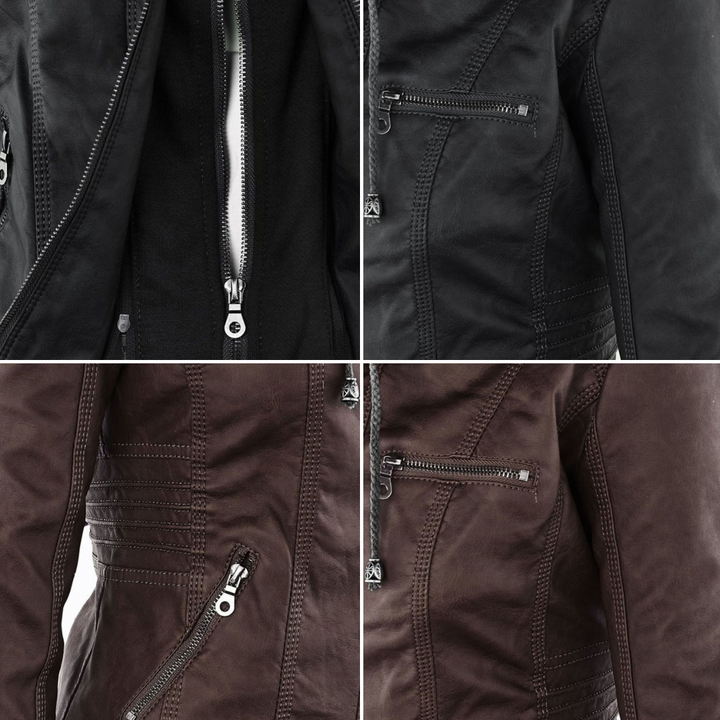 Sarah | Hooded Moto Jacket