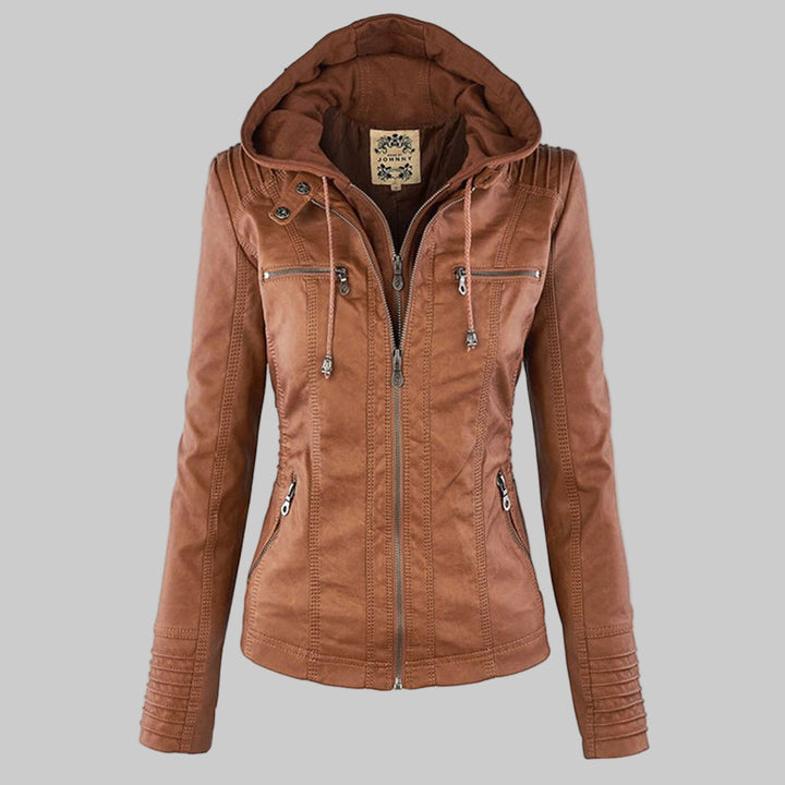 Sarah | Hooded Moto Jacket