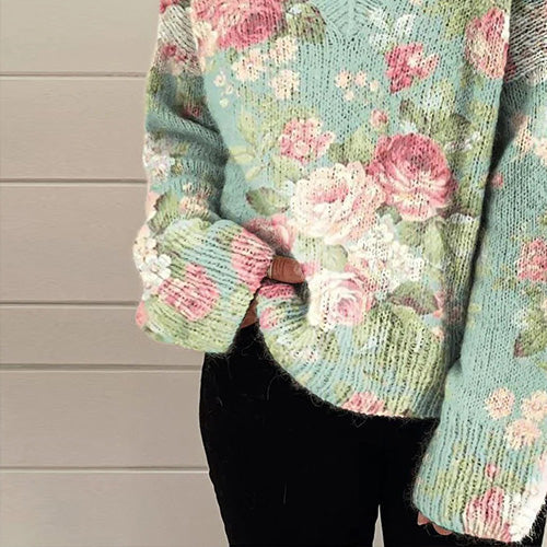 Briar | Floral Print V-Neck Sweater