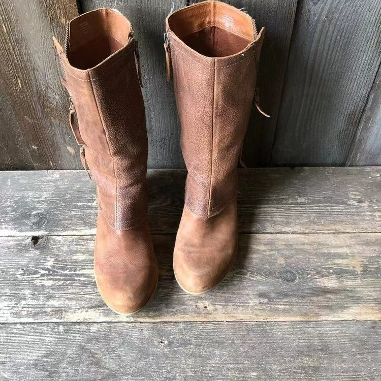 Delaney | Cognac Zipper Boots