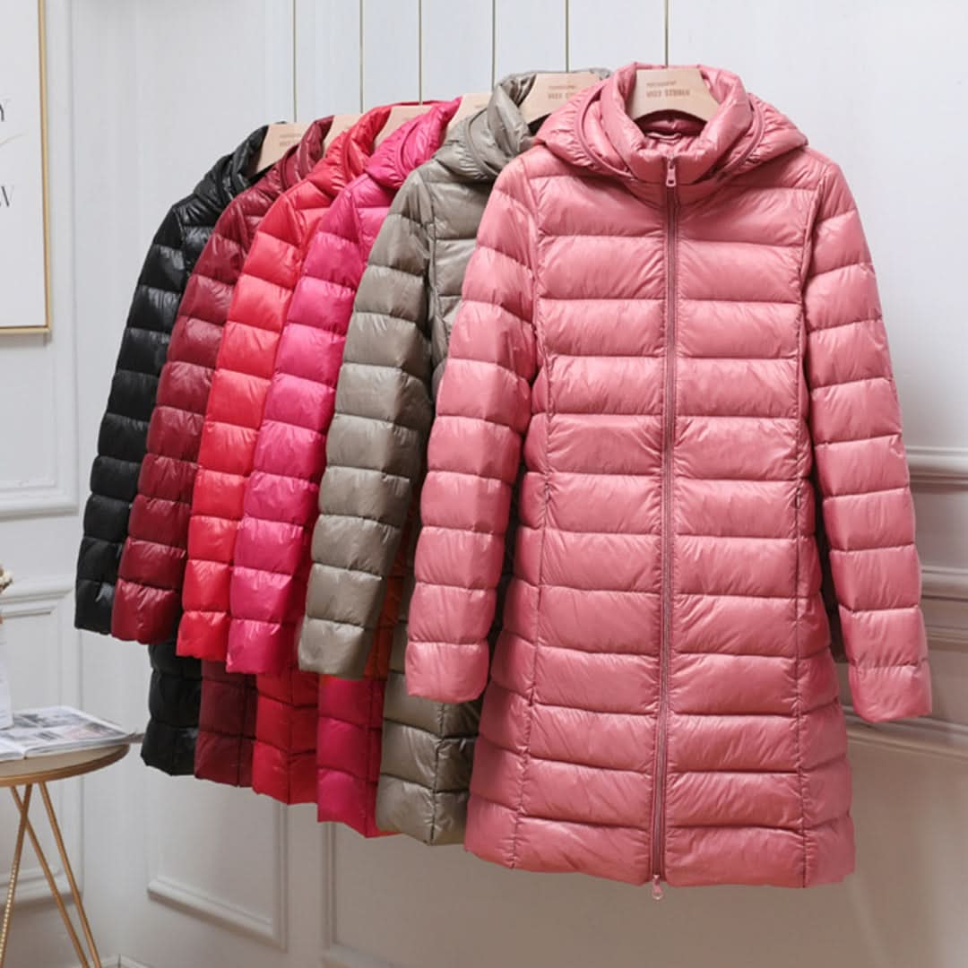 Bryn | Lightweight Hooded Long Puffer Coat