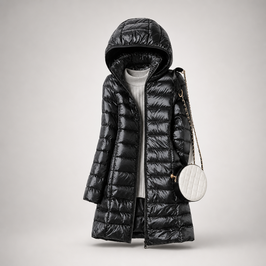 Bryn | Lightweight Hooded Long Puffer Coat