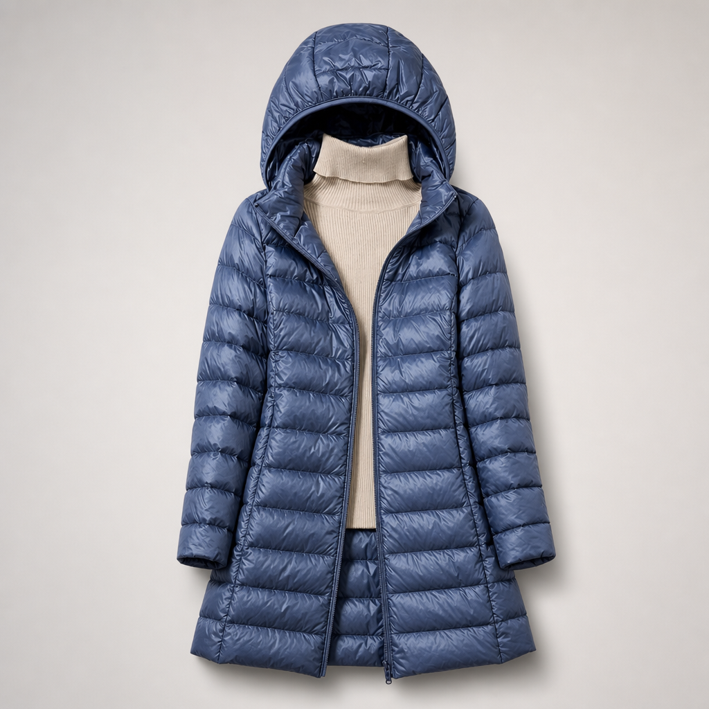 Bryn | Lightweight Hooded Long Puffer Coat