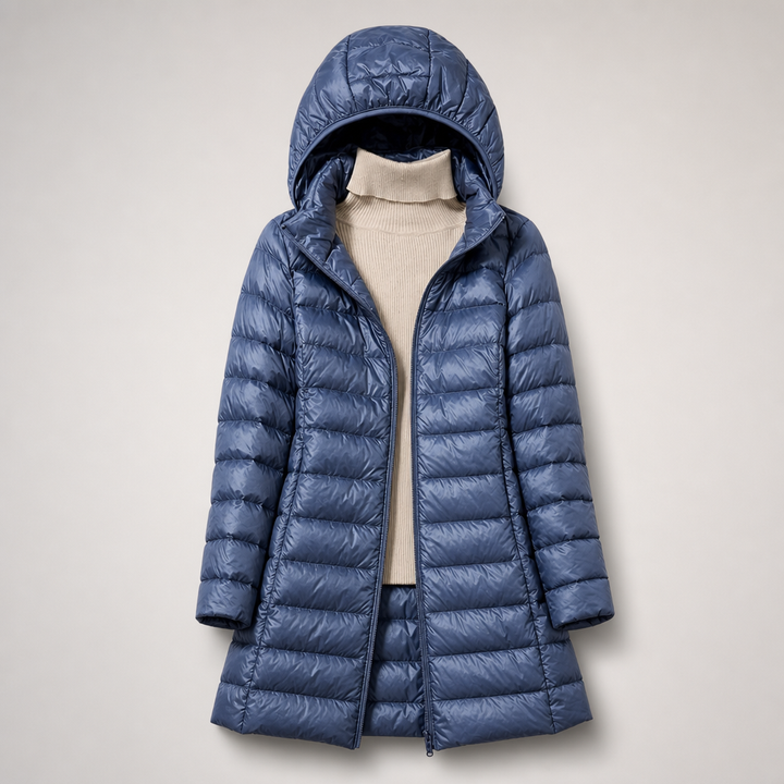 Bryn | Lightweight Hooded Long Puffer Coat