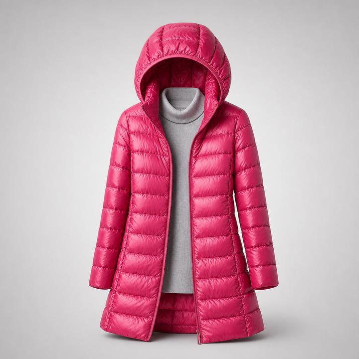 Bryn | Lightweight Hooded Long Puffer Coat