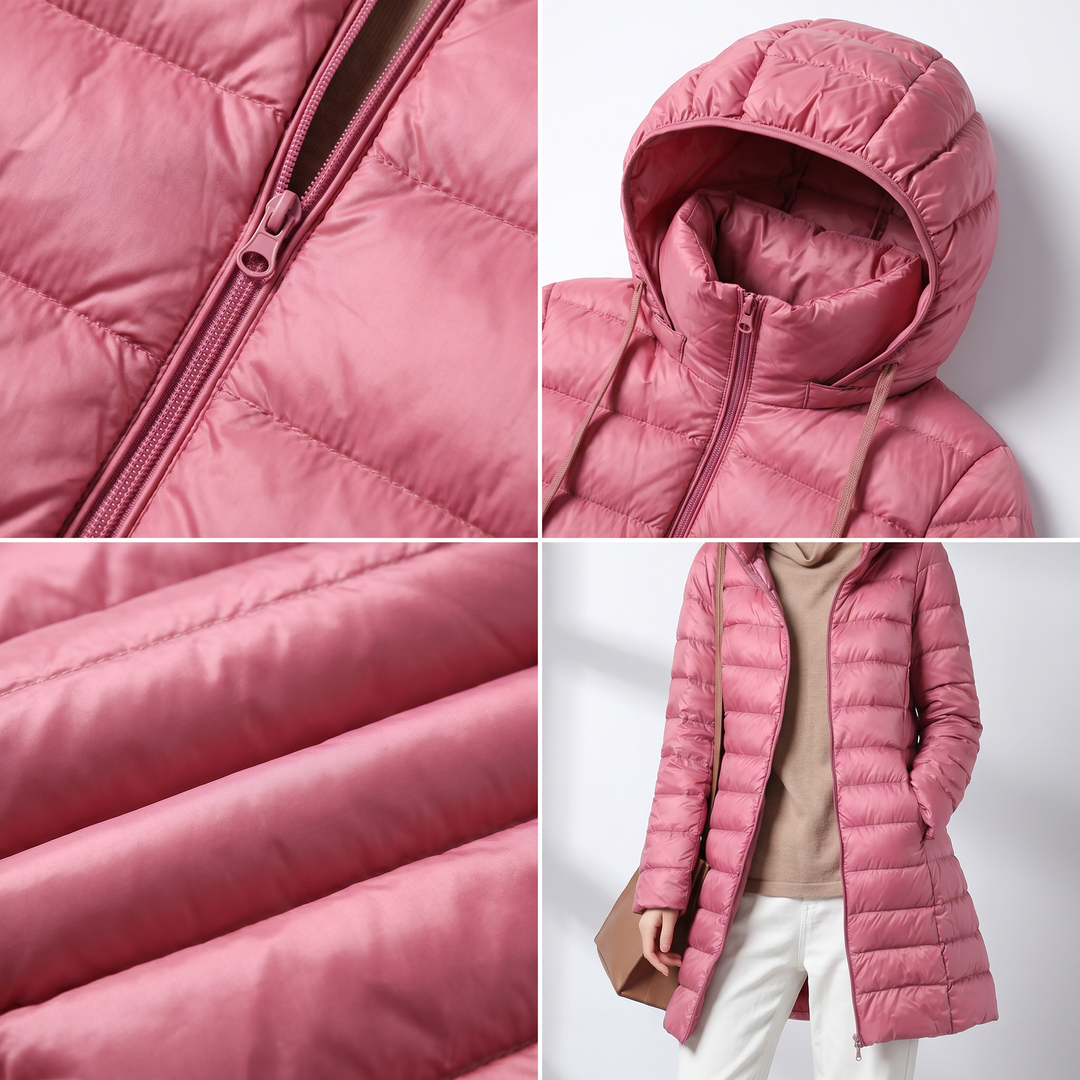 Bryn | Lightweight Hooded Long Puffer Coat