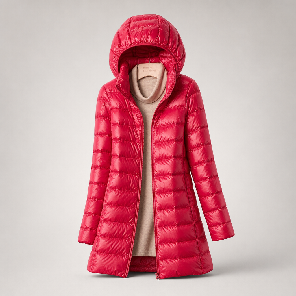 Bryn | Lightweight Hooded Long Puffer Coat