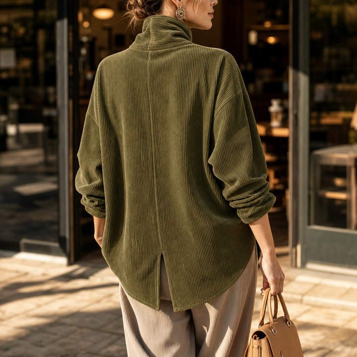 Tessa | Asymmetric Button Draped Collar Top