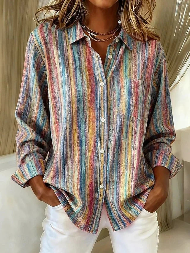 Hannah | Striped Fall Blouse