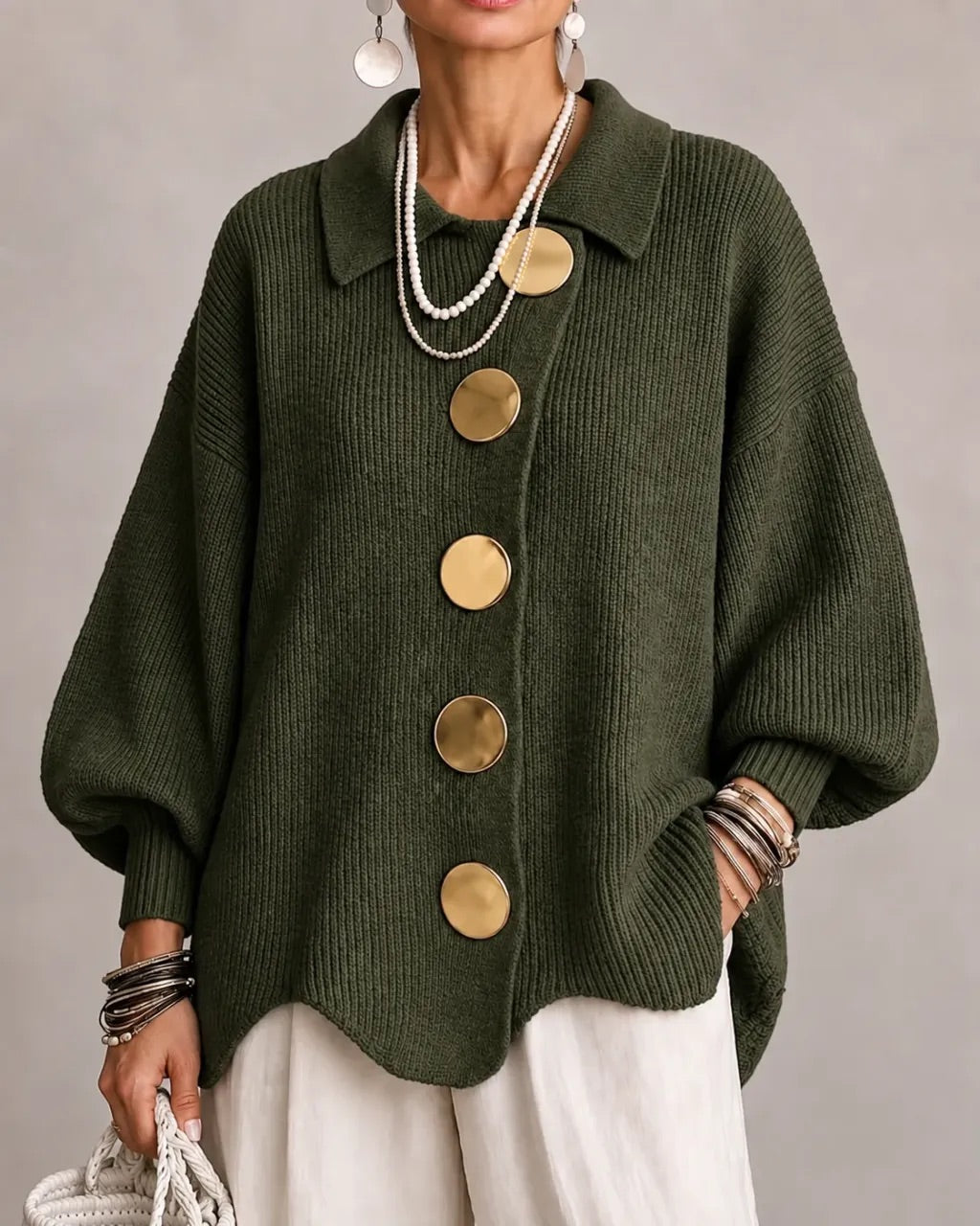 Olivia | Oversized Collared Cardigan