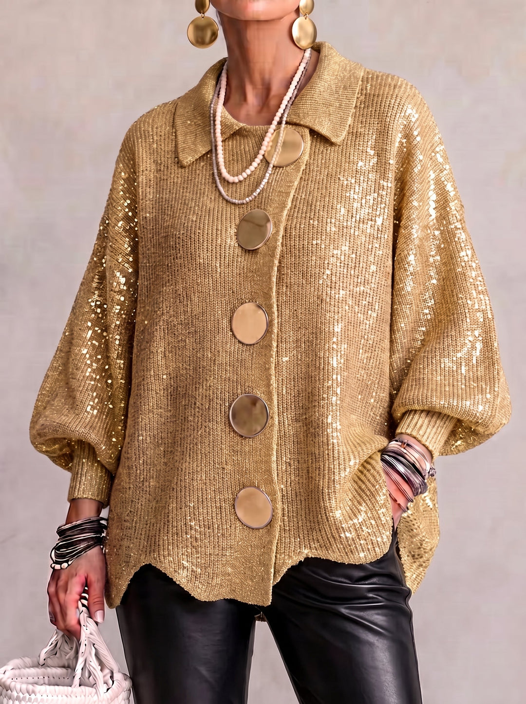 Olivia | Oversized Collared Cardigan