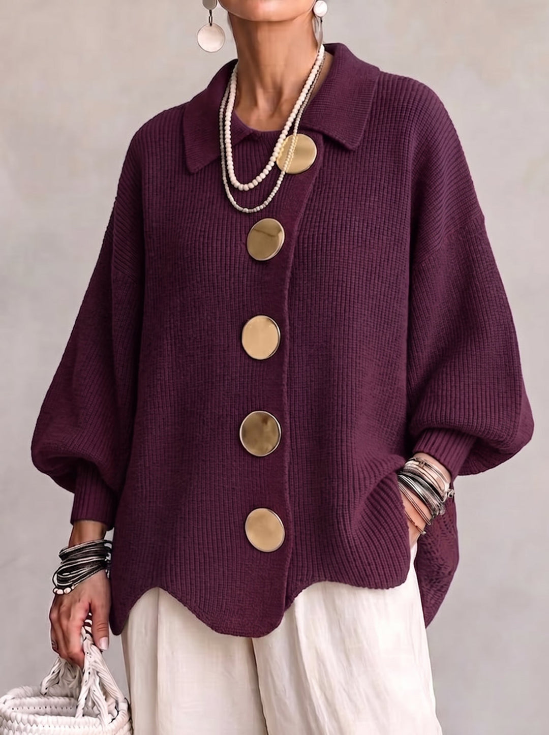 Olivia | Oversized Collared Cardigan