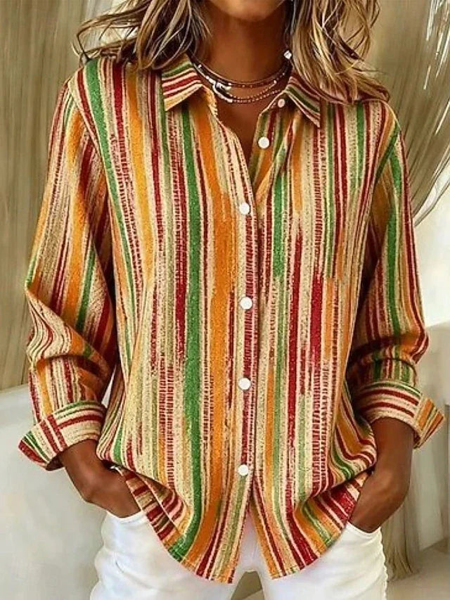 Hannah | Striped Fall Blouse