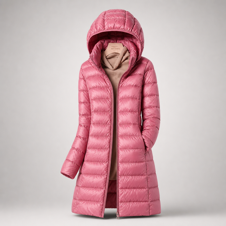 Bryn | Lightweight Hooded Long Puffer Coat