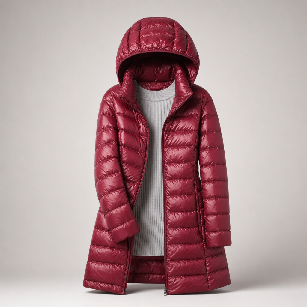Bryn | Lightweight Hooded Long Puffer Coat