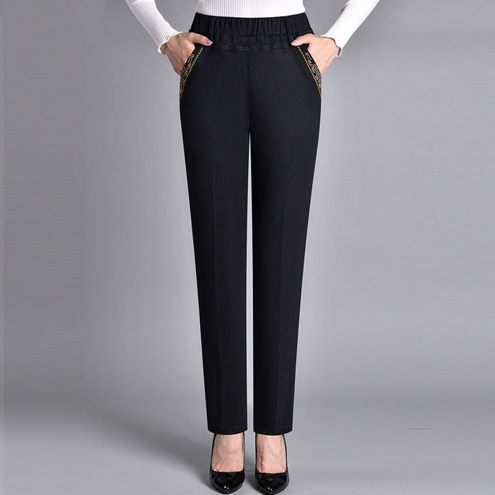 Laluna® | Women's jeans with side pockets and elastic waist